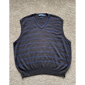 Vintage Ralph Lauren Polo Golf Sweater Vest Black Royal Blue Men's Size 2XL